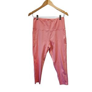 Echelon Leggings High Waist‎ Cropped Yoga LARGE Pink Pockets